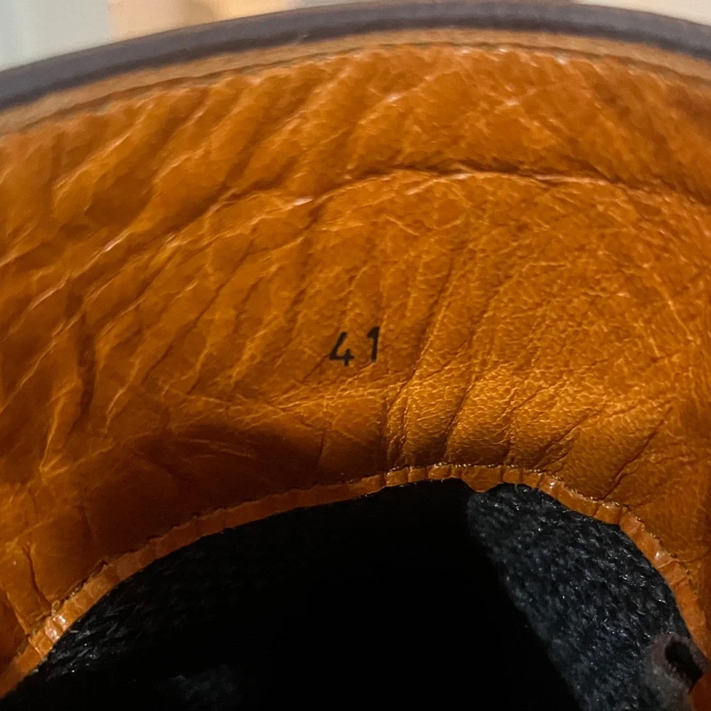 NWOT Penelope Chilvers Olive Leather Ankle Boots with Tassel - Picture 8 of 8